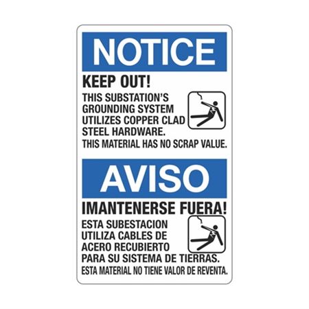 Notice Keep Out! / Bilingual 12" x 20" Sign